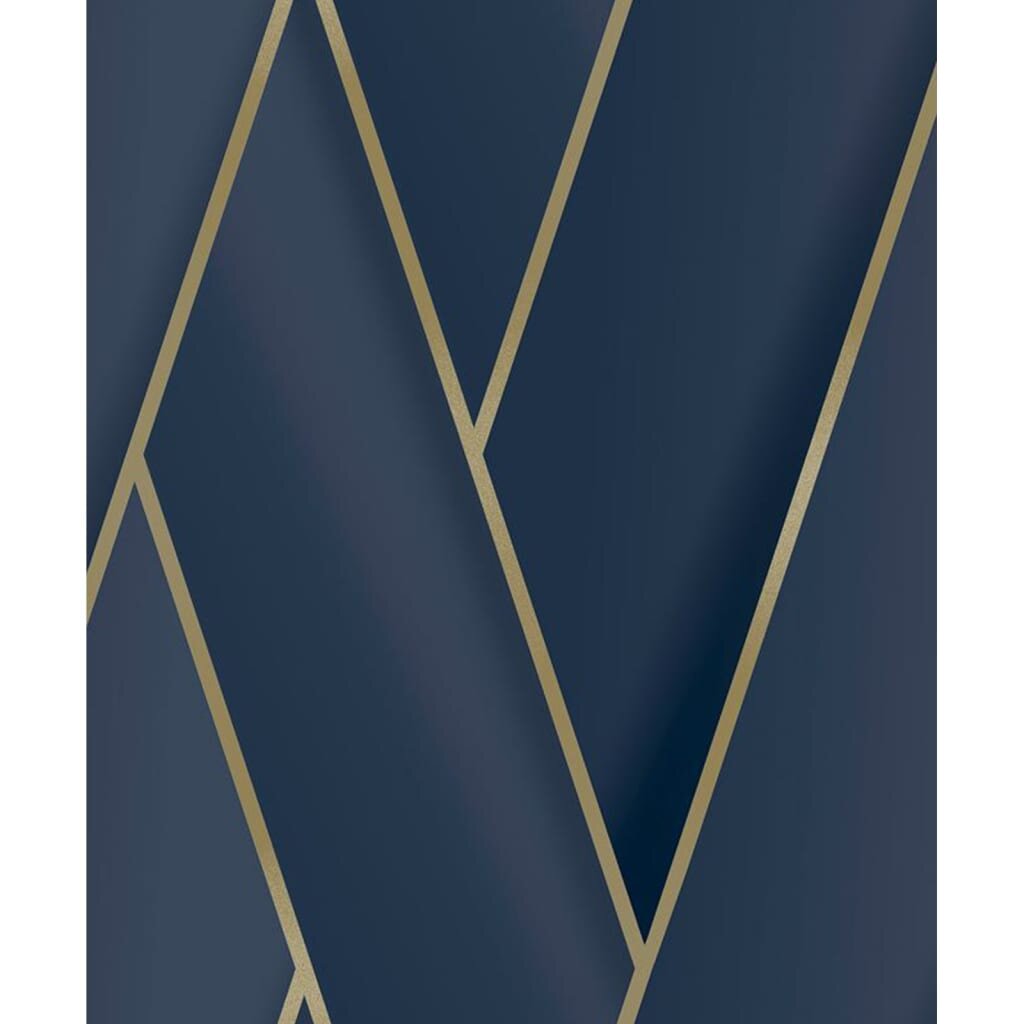 DUTCH WALLCOVERINGS Wallpaper Geometric Blue and Gold Wall Covering Panel